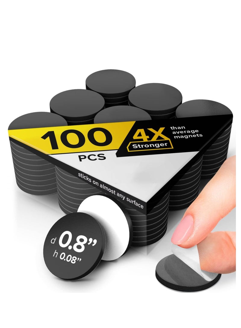 100 Pieces Magnetic Dots Round Magnets with 3M Strong Self Adhesive Backing Perfect for DIY Art Projects whiteboards and Fridge Magnet Circles 18mm Diameter - Image 1