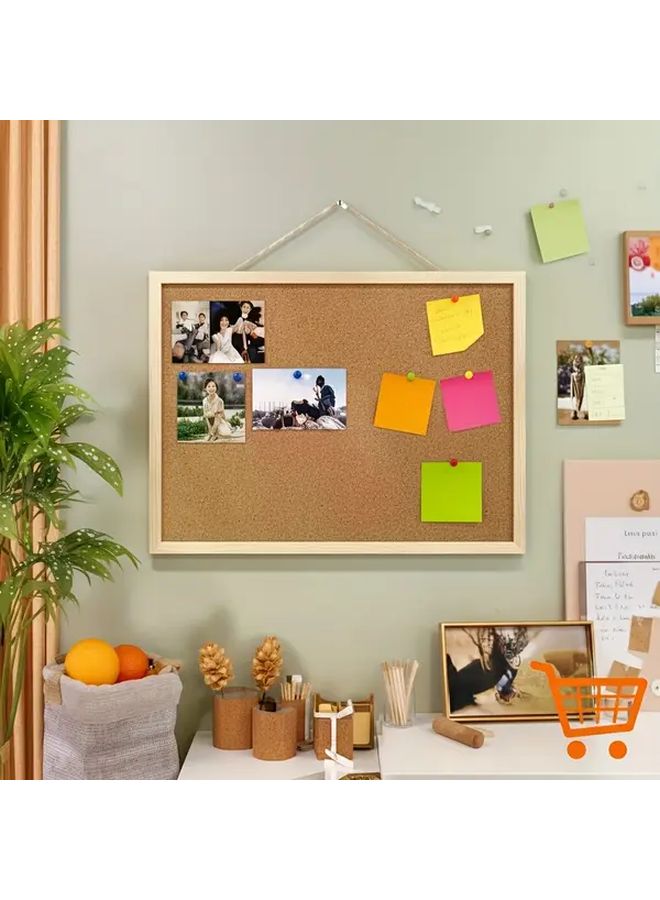 Natural Oak Cork Bulletin Board 15.75x23.62 Inches for Home Office Classroom - Image 1