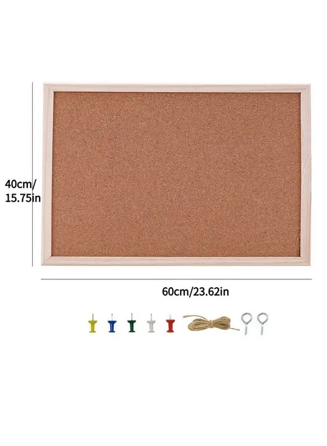 Natural Oak Cork Bulletin Board 15.75x23.62 Inches for Home Office Classroom - Image 4