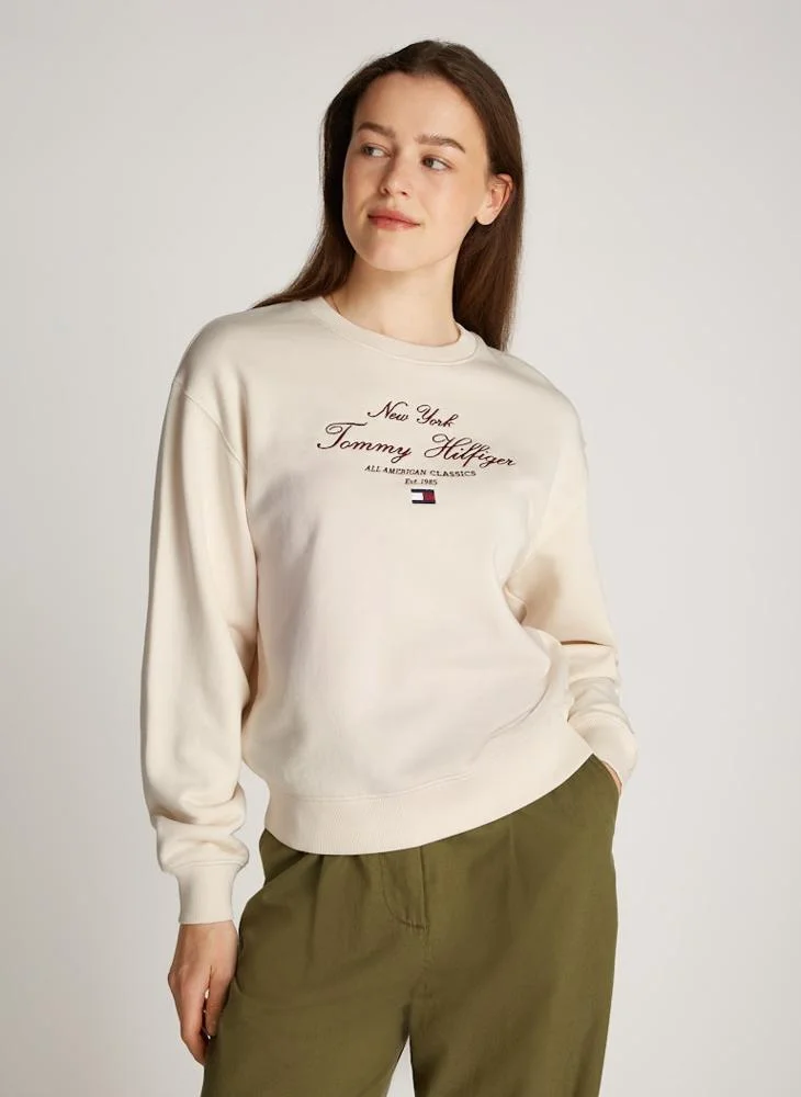 تومي هيلفيغر Crew Neck Graphic Sweatshirt