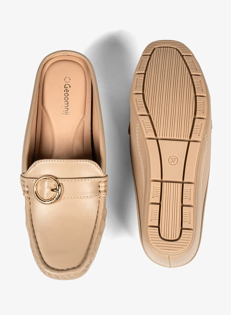 Geoomnii BEIGE Geoomnii Closed Flat Shoes for Women – Comfortable Slip-On Ballet Flats for Office, Daily Wear & Casual Use for Women | Best Price UAE