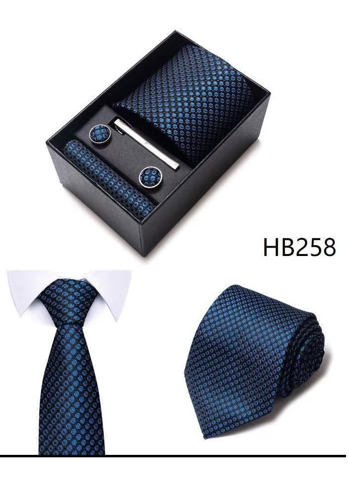 KCDMBUE Ties for Men Set with Pocket Square Cufflink and Tie Clip | Necktie Handkerchief in Gift Box  - Image 2