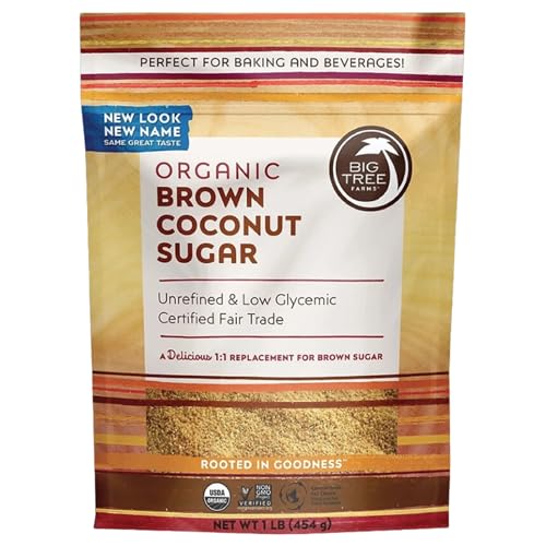 Big Tree Farms Organic Brown Coconut Sugar - Coconut Palm Sugar, Unrefined, Fine Crystals, Cane Sugar Replacement, Coconut Blossom Nectar, Vegan, Perfect for Baking - 2 Pound (Pack of 1) - Image 1
