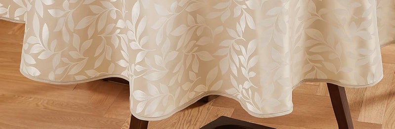 LINENZONE Elegant Rectangle Leaf Tablecloth Each 54 x 72 Inch Rectangular Tablecloth Come with 6 Matching Cocktail Napkins Brown Jacquard Tablecloth for Holiday Season Dinner Carla 54 x 72 Linen - Image 4