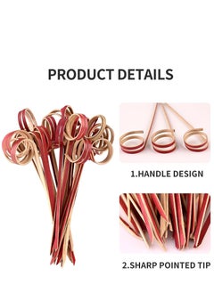 KASTWAVE 100 PCS Cocktail Stick Bamboo Fruit Sticks Wooden Toothpicks (12cm) for Party Tapas Nibbles Canapes Appetiser Fruit Skewer BBQ Sandwich Bento Accessory Pick Food  - Image 3