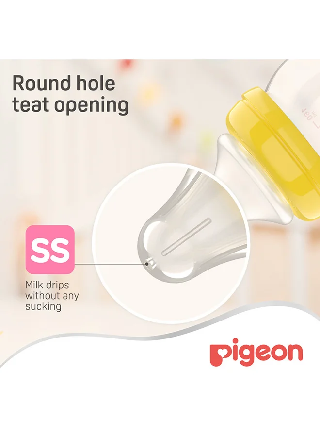 pigeon 2 Pieces Soft Touch Peristaltic Plus Silicone Nipple (Ss) Card Wide Neck Nipple