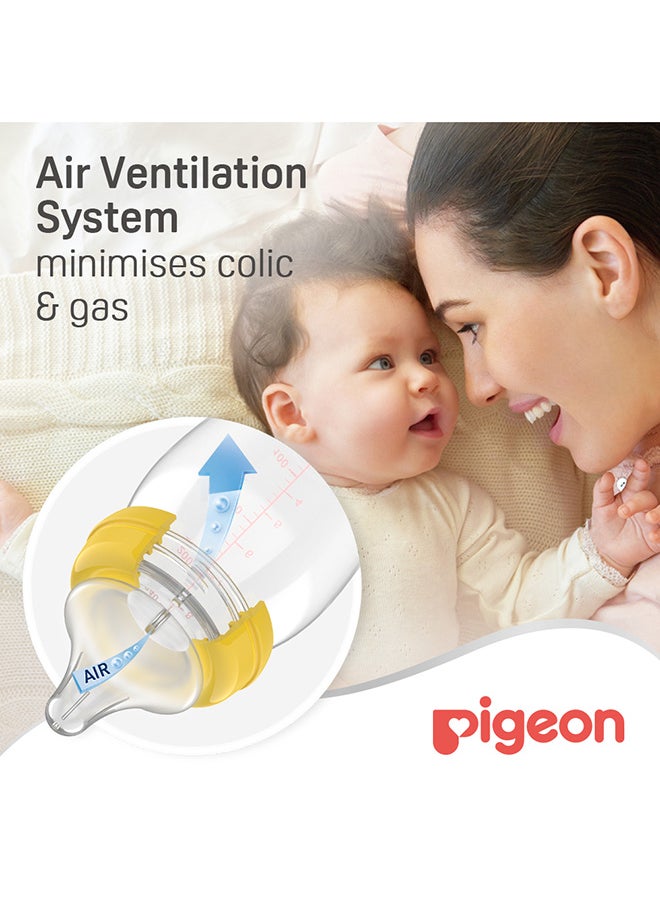 pigeon - قطعتان من حلمة تمعجية ناعمة الملمس بالإضافة إلى حلمة من السيليكون (Ss) ذات رقبة واسعة - Image 1