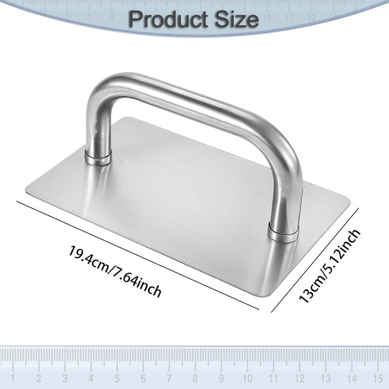 Stainless Steel Nougat Hand Presser - Heavy Duty Cake Flattener Tool (7.6x5.1x2.4 inch) - Image 2