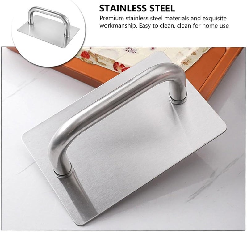 Stainless Steel Nougat Hand Presser - Heavy Duty Cake Flattener Tool (7.6x5.1x2.4 inch) - Image 4