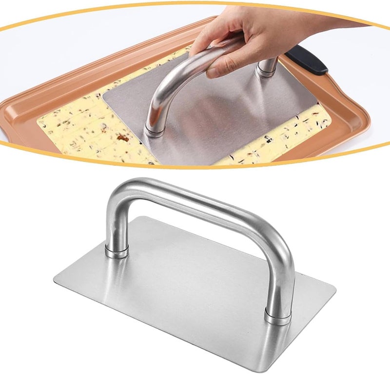 Stainless Steel Nougat Hand Presser - Heavy Duty Cake Flattener Tool (7.6x5.1x2.4 inch) - Image 3
