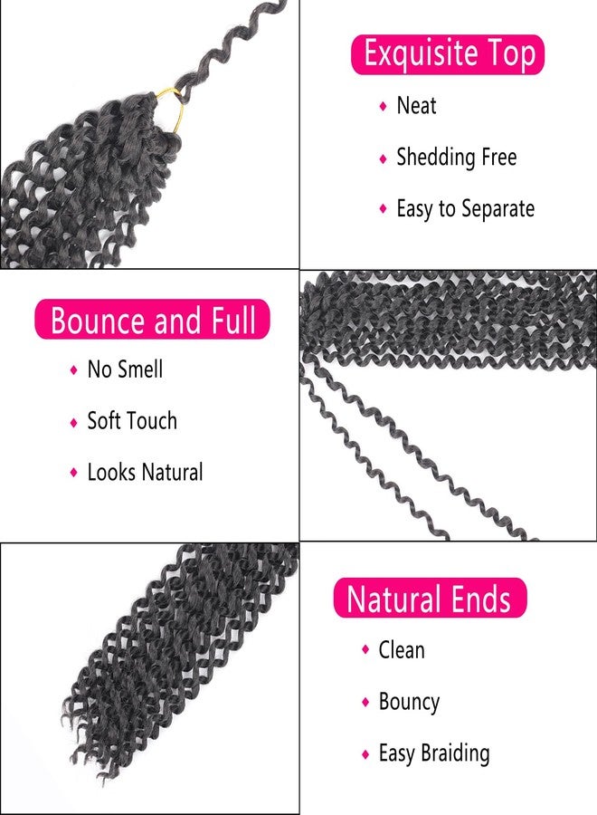 Ahrencan Passion Twist Hair 14 Inch 7 Packs Water Wave Crochet Hair 2# Color Wrap Braiding Hair For Passion Twist Crochet Hair/Butterfly Locs/Spring Twist Crochet Braids Boho Hair Extension (14 Inch,2#) - Image 3