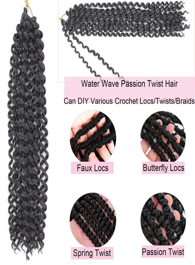 Ahrencan Passion Twist Hair 14 Inch 7 Packs Water Wave Crochet Hair 2# Color Wrap Braiding Hair For Passion Twist Crochet Hair/Butterfly Locs/Spring Twist Crochet Braids Boho Hair Extension (14 Inch,2#) - Image 4