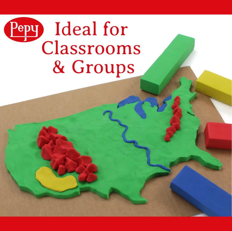Pepy Reusable and Non-Drying Oil-Based Plasticine Modeling Clay, Primary Colors, 1 Pound, Sulfur-Free & Non-Toxic, Great for Kids, Beginners, and Artists, Perfect for Arts and Crafts Projects - Image 4
