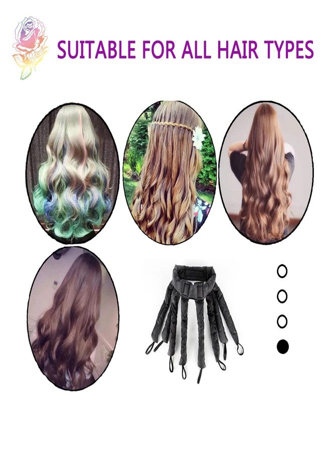 Tirdkid Heatless Curler,2025 New Upgraded Eight Claw Design Heatless Curls, You can Hair Curlers to Sleep in Soft Hair Rollers（Black） - Image 4