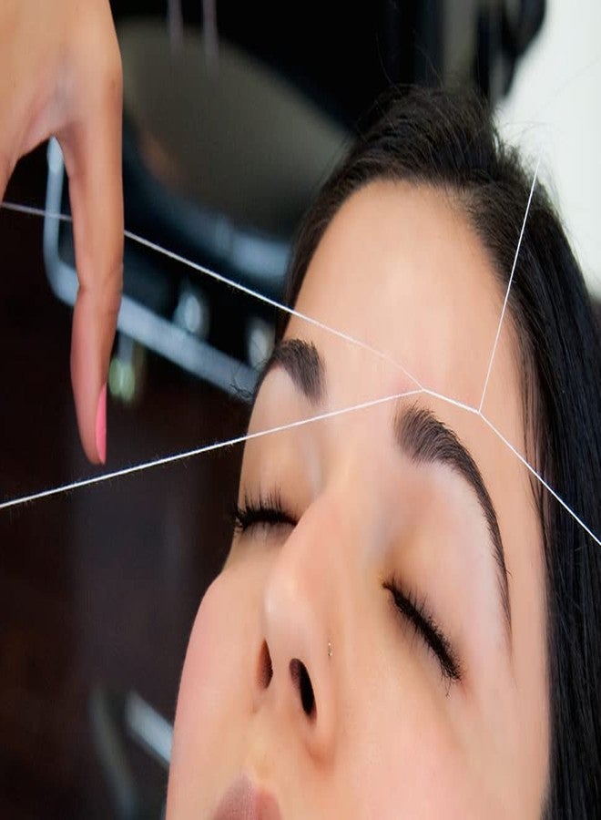MEENIRA خيط قطني لتشذيب الحواجب من مينيرا، لإزالة شعر الوجه، أدوات احترافية لتشذيب الحواجب للاستخدام المنزلي وفي الصالونات، لون أبيض، قطعة واحدة - Image 4