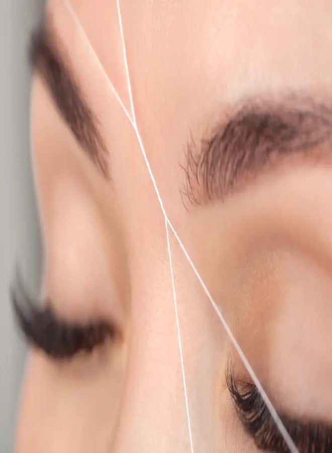 MEENIRA خيط قطني لتشذيب الحواجب من مينيرا، لإزالة شعر الوجه، أدوات احترافية لتشذيب الحواجب للاستخدام المنزلي وفي الصالونات، لون أبيض، قطعة واحدة - Image 5