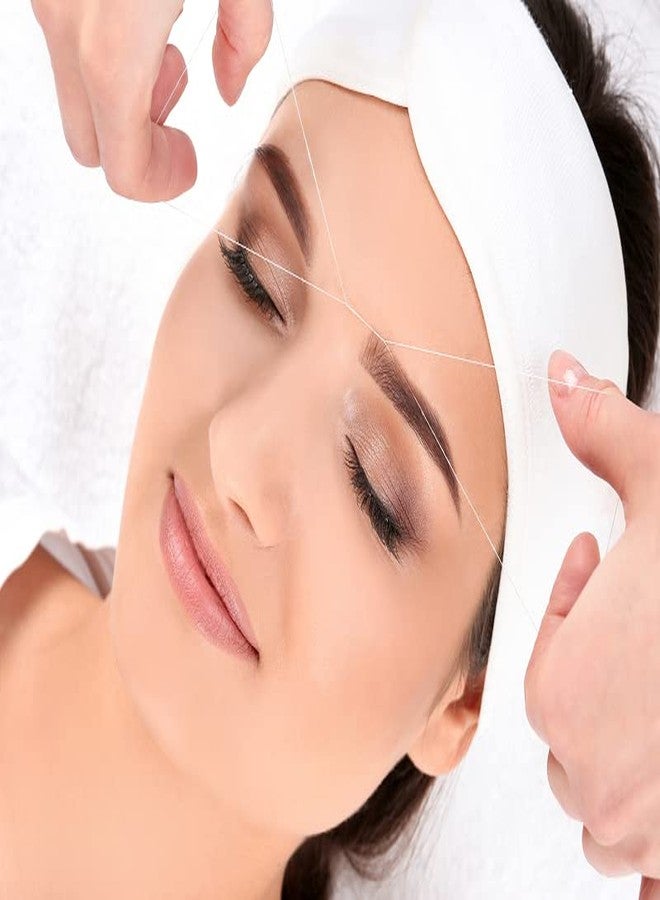 MEENIRA خيط قطني لتشذيب الحواجب من مينيرا، لإزالة شعر الوجه، أدوات احترافية لتشذيب الحواجب للاستخدام المنزلي وفي الصالونات، لون أبيض، قطعة واحدة - Image 2