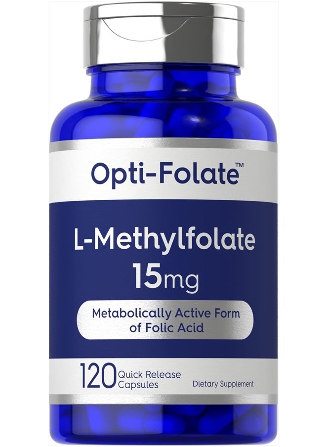 CARLYLE - L Methylfolate 15mg | 120 Capsules | Value Size | Max Potency | Optimized and Activated | Non-GMO, Gluten Free | Methyl Folate, 5-MTHF | by Opti-Folate - Image 1