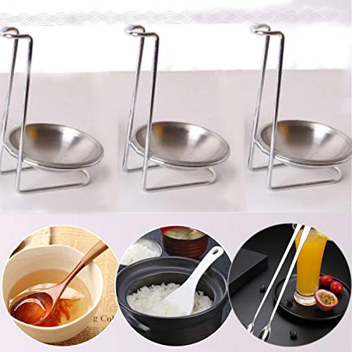 GoldNJade 304 Stainless Steel Ladle Holder Vertical Spoon Rest Cooking Utensils Stand Silver (Single) - Image 5
