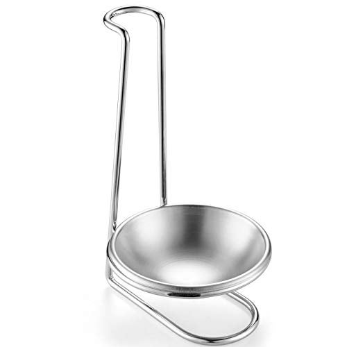 GoldNJade 304 Stainless Steel Ladle Holder Vertical Spoon Rest Cooking Utensils Stand Silver (Single) - Image 1