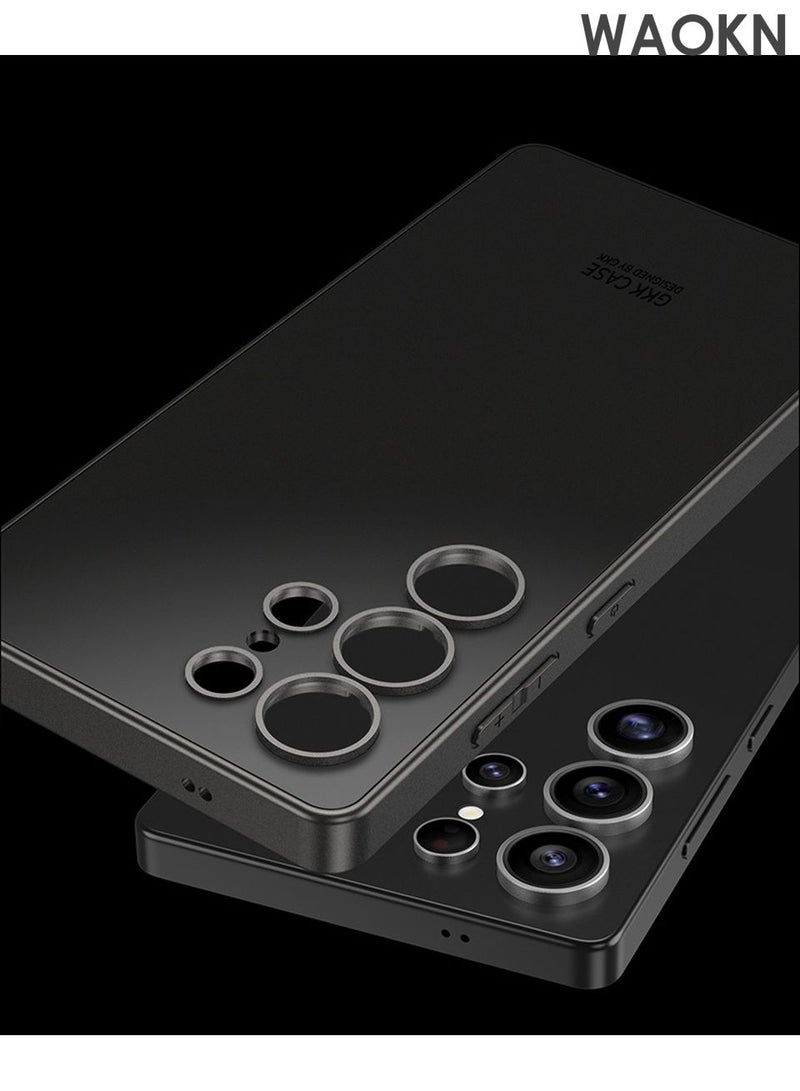 WAOKN Slim Fit Case for Samsung Galaxy S25 Ultra 5G, Camera Lens Full Protection, Soft TPU Thin Protective Phone Cover with Matte Finish, Matte Back Shockproof Case (Cool Black) - Image 5