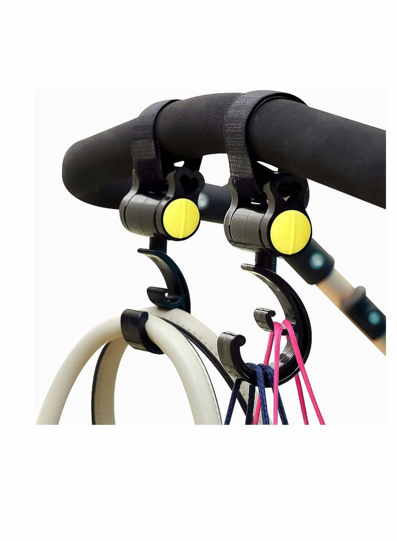 SOLARAE Stroller Hooks Multifunction Baby Rotating Buggy Clips Hanger Universal Pram Hookfor Pushchair Stroller Shopping Bag Hanging Your Shopping Bags and Totes 2 Pcs - Image 2