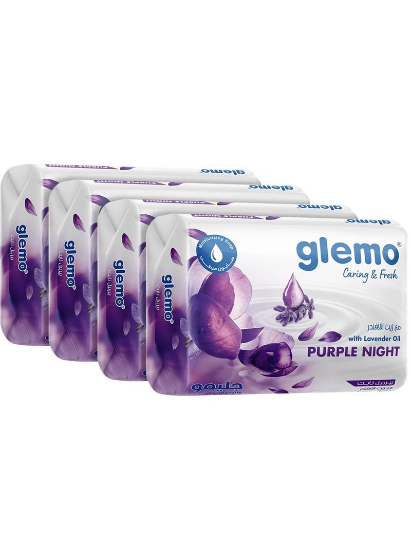 Four Pieces Of Moisturizing Soap With Lavender Oil Purple Night 4x120 g