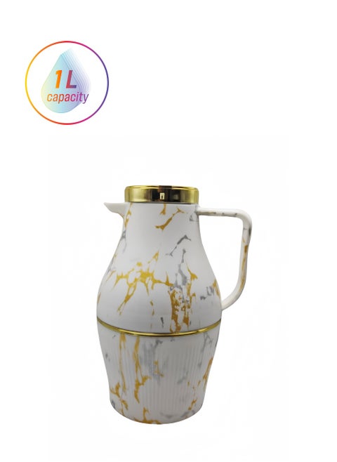 Large Capacity Thermos Flask, Thermos lask Glass Liner Thermos Flask, 1000ML, Marble Color
