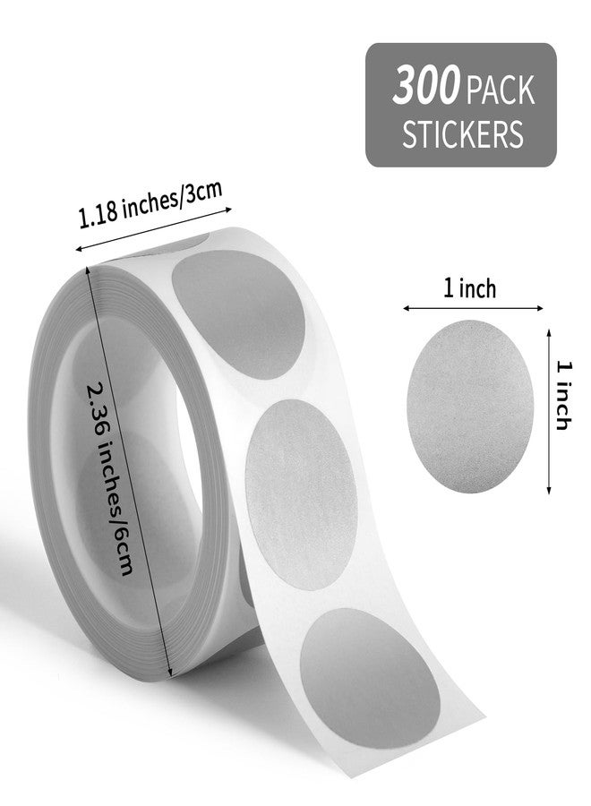 Imeepa 300 Pack Scratch Off Stickers, 1" Round Circle Scratch Off Labels, Self Adhesive, for Lottery Tickets DIY, Raffle Card Creating-Silver - Image 2