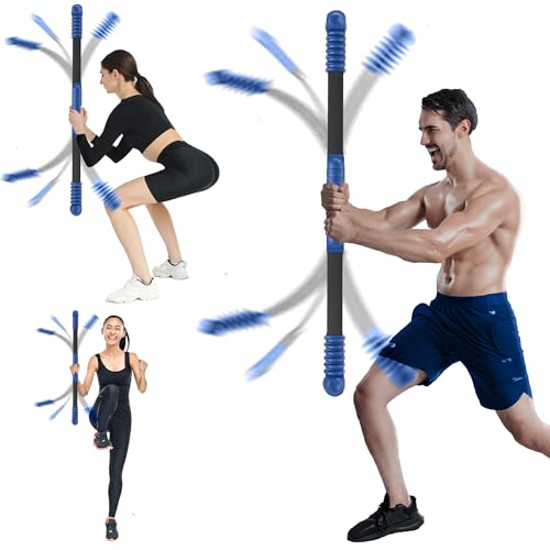 HOTSWEAT Elastic Fitness bar Weight bar Core Strength Training Arm Twister Home Gym Workout Suitable for Men Women Body Shaping and Fat Burning Training Blue - Image 1