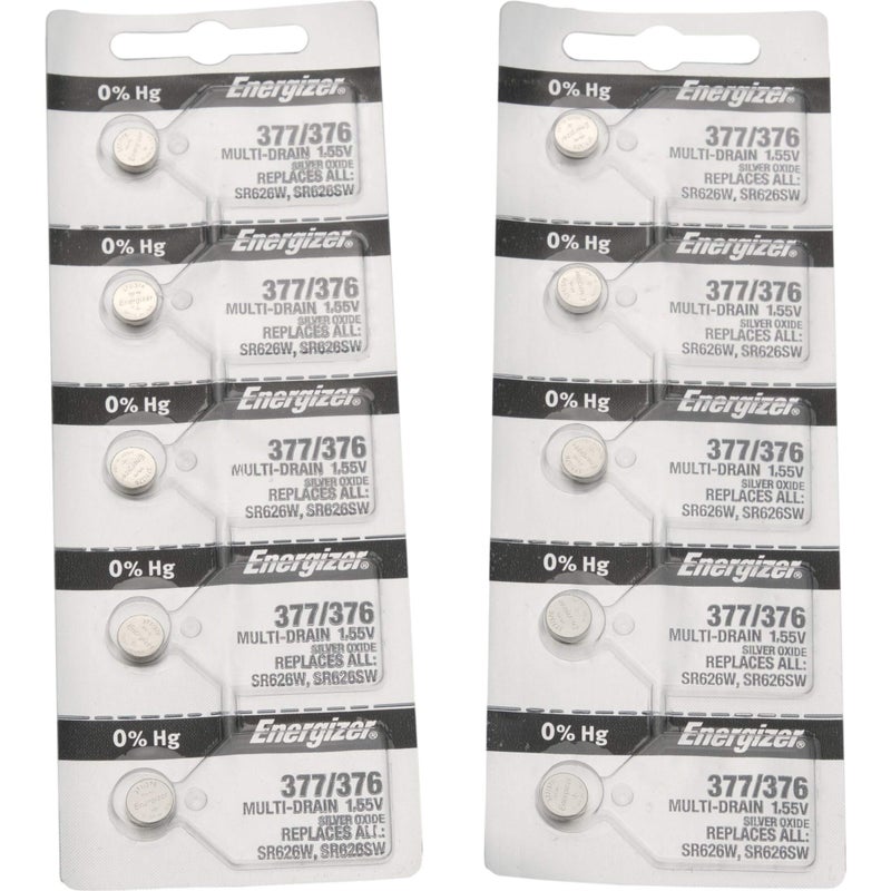 Energizer 377/376 Silver Oxide 10 Batteries