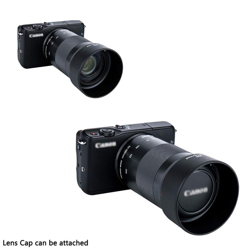 JJC Bayonet Dedicated Lens Hood Shade for Canon EF-M 55-200mm f/4.5-6.3 is STM Lens on Canon EOS M50 M100 Mirrorless Camera, Replaces Canon ET-54B OEM Lens Hood - Image 3