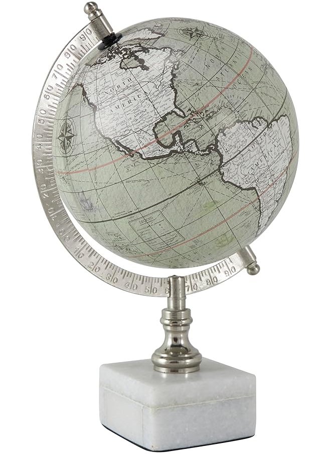 Deco 79 Marble Globe With Marble Base 7"  - Image 1