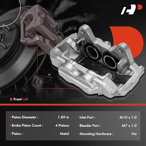 A-Premium Disc Brake Caliper Assembly without Bracket Compatible with Select Toyota and Lexus Models - 4Runner 2010-2015 (Before 06/2015), GX460 2010-2015 - Front Left Driver Side - Image 2