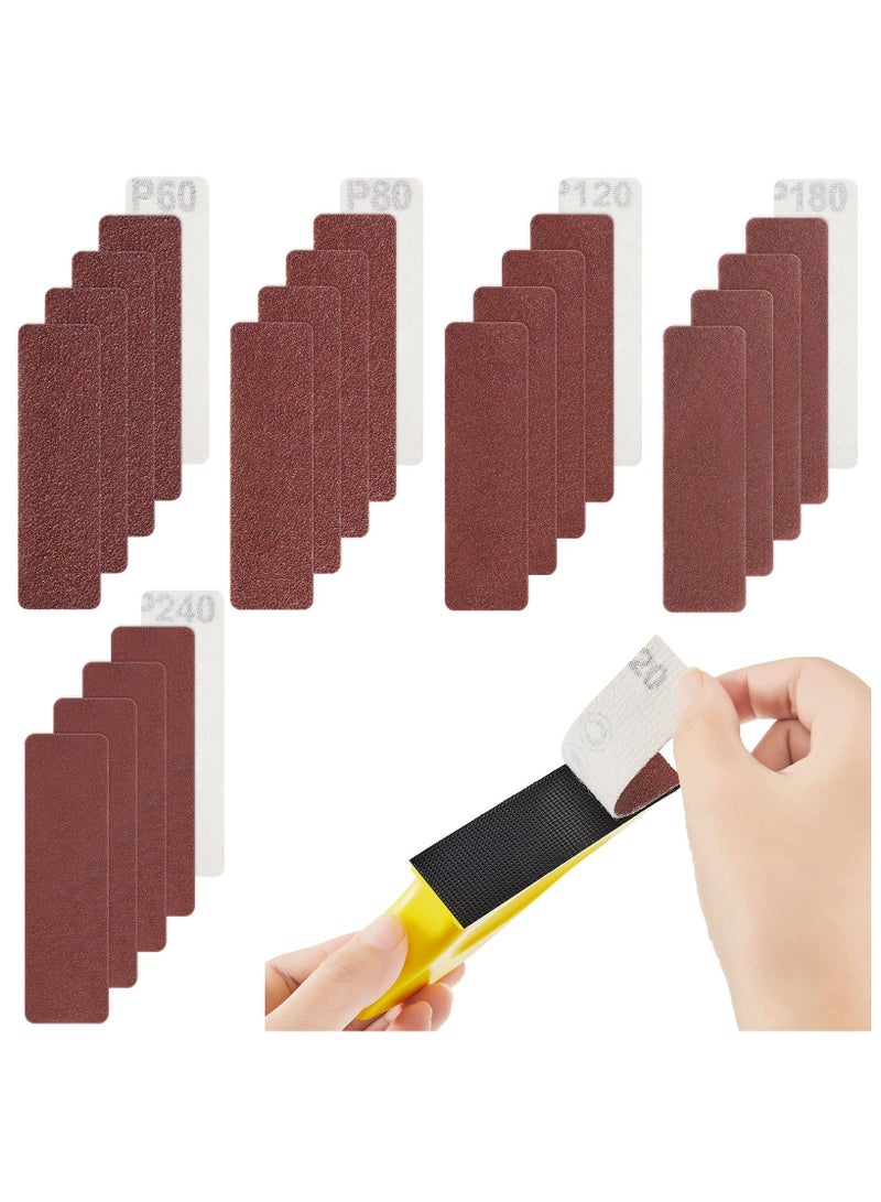 100 Pieces Detail Sander Refills, Micro Finishing Sander Paper, Micro Zip Finger Sander for Crafts, Assorted Grit of 60/80/ 120/180/ 240, 3.5 x 1 Inch for Wood Furniture Metal Automotive - Image 1
