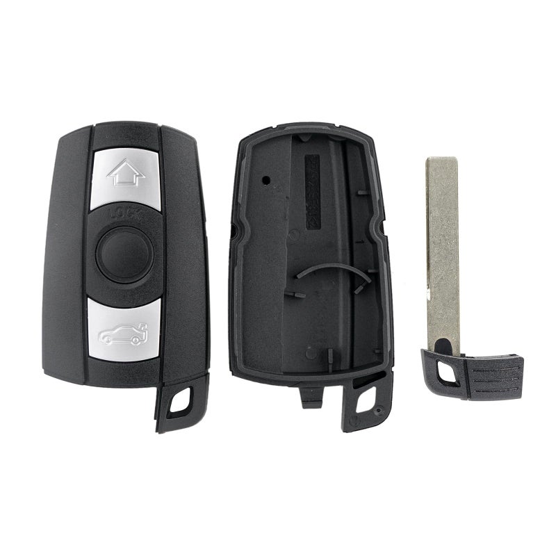 Vailikey غلاف مفتاح التحكم عن بُعد 3 أزرار من فاليكي متوافق مع بي إم دبليو E53 E60 E61 E63 E64 E70 E71 E72 E81 E82 E84 E87 E88 E89 E90 E91 E92 E93 (مع بطاريات) - Image 2