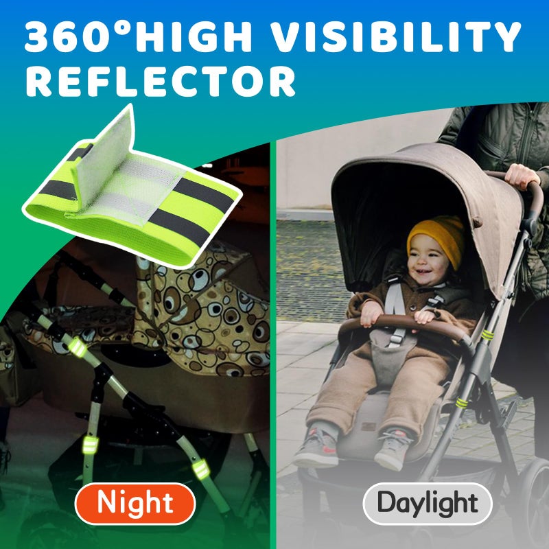 HAVANSIDY 6-Pack of Reflective Bands for Strollers, High Visibility Elastic Reflectors with Velcro Fastening for Walking at Night, Durable Baby Stroller Lights and Reflective Gear for Kids - Image 5