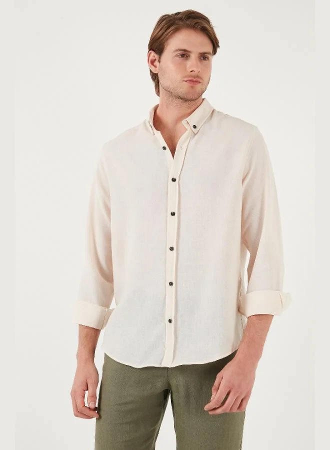 بوراتي قميص رجالي بأزرار وياقة كلاسيكية بأكمام طويلة من بوراتي