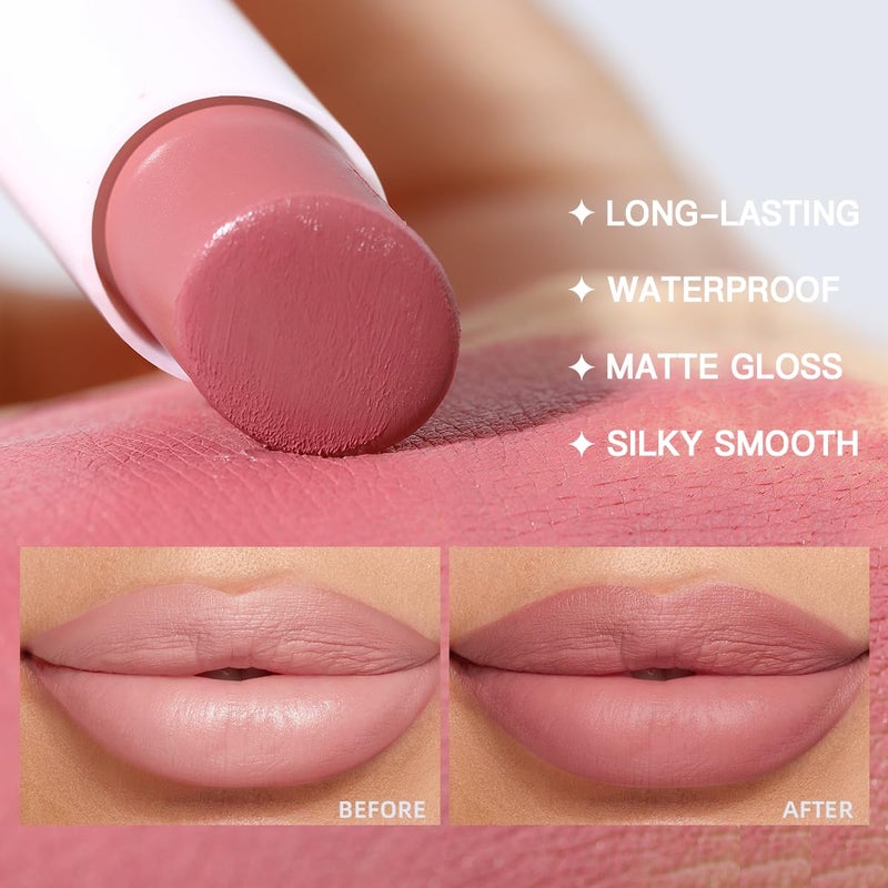 USHAS 2 in 1 Waterproof Lipstick and Lip Liner Combo Set - Long Lasting Matte Lipstick Pen with Lip Liner Set Makeup Kits (S16, Pack of 1) - Image 4