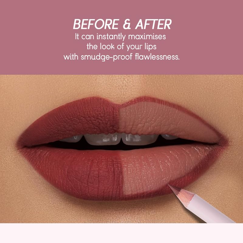 USHAS 2 in 1 Waterproof Lipstick and Lip Liner Combo Set - Long Lasting Matte Lipstick Pen with Lip Liner Set Makeup Kits (S16, Pack of 1) - Image 5