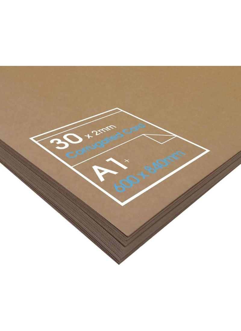 BPA - Modelmaking Cardboard 2mm - 300gsm kraft laminated outer surfaces. A1 x 30 sheets - Image 1