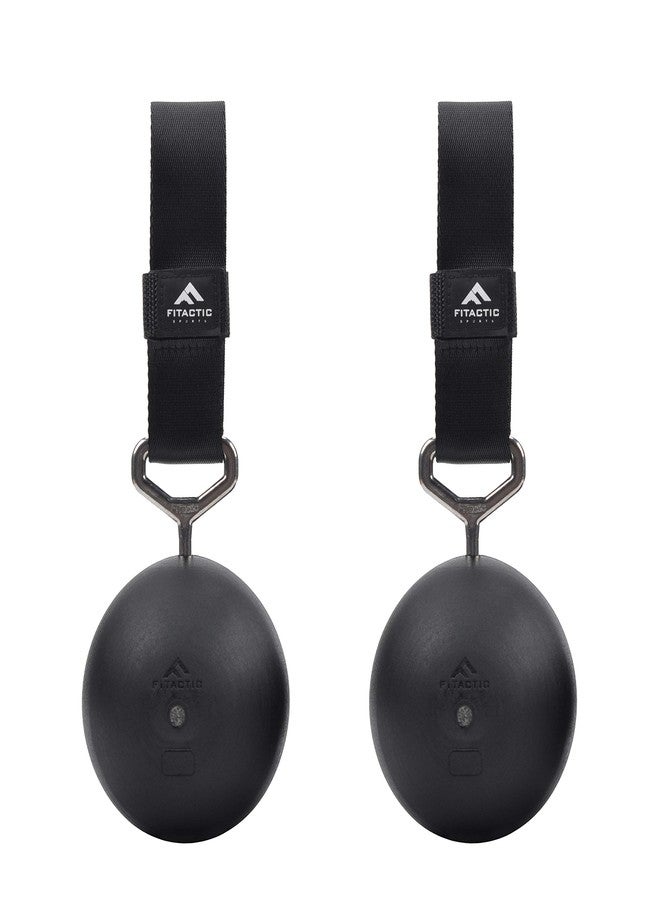 FITactic 4 Inches Rock Climbing Solid Training Cannonball Bomb Power Pull Up Ball Hold Grips for Straps for Finger, Forearm, Biceps, Back Muscles (2 Balls, Black 4") - Image 1