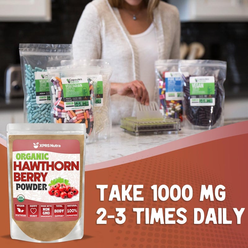 XPRS Nutra مسحوق توت الزعرور العضوي من XPRS نوترا  مسحوق توت الزعرور العضوي المعتمد من وزارة الزراعة الأمريكية لدعم صحة القلب  مكمل صحي نباتي  4 أونصات - Image 5