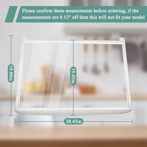 Garsoo UPGRADED AHT73514302 Refrigerator Glass Shelf Assembly Compatible with Kenmore Glass Rack 79568032210, 79579439218, 79579432216, LG Refrigerator Shelf LTCS24223S/07, LRTLS2403S/00, LTWS24223S/01 - Image 2