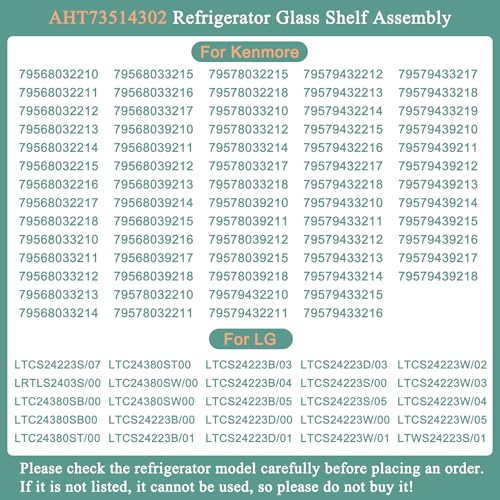 Garsoo UPGRADED AHT73514302 Refrigerator Glass Shelf Assembly Compatible with Kenmore Glass Rack 79568032210, 79579439218, 79579432216, LG Refrigerator Shelf LTCS24223S/07, LRTLS2403S/00, LTWS24223S/01 - Image 4
