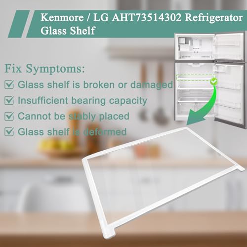Garsoo UPGRADED AHT73514302 Refrigerator Glass Shelf Assembly Compatible with Kenmore Glass Rack 79568032210, 79579439218, 79579432216, LG Refrigerator Shelf LTCS24223S/07, LRTLS2403S/00, LTWS24223S/01 - Image 5