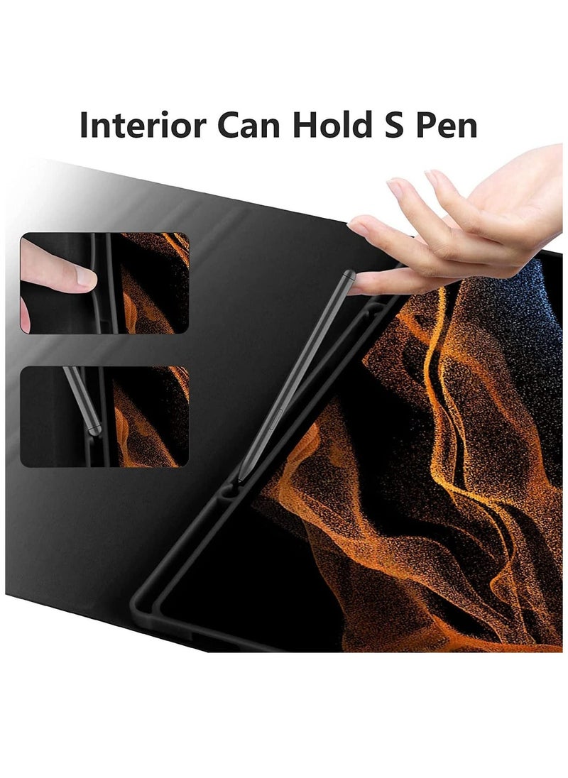 ELTRAZONE حافظة لوحة المفاتيح لجهاز سامسونج جالاكسي تاب S8 ألترا 2022 بحجم 14.6 بوصة SM-X900/X906، غطاء رفيع من جلد PU مع حامل قلم S و لوحة مفاتيح لمسية لاسلكية قابلة للفصل - Image 4