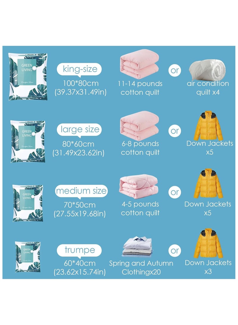 Hihonor Vacuum Storage Bags with Electric Pump- Pack of 10 (2 Jumbo + 2 Large + 2 Medium + 4 Small) Reusable Compression Bags Space Saver for Packing,Clothes, Bedding, Travel  - Image 3