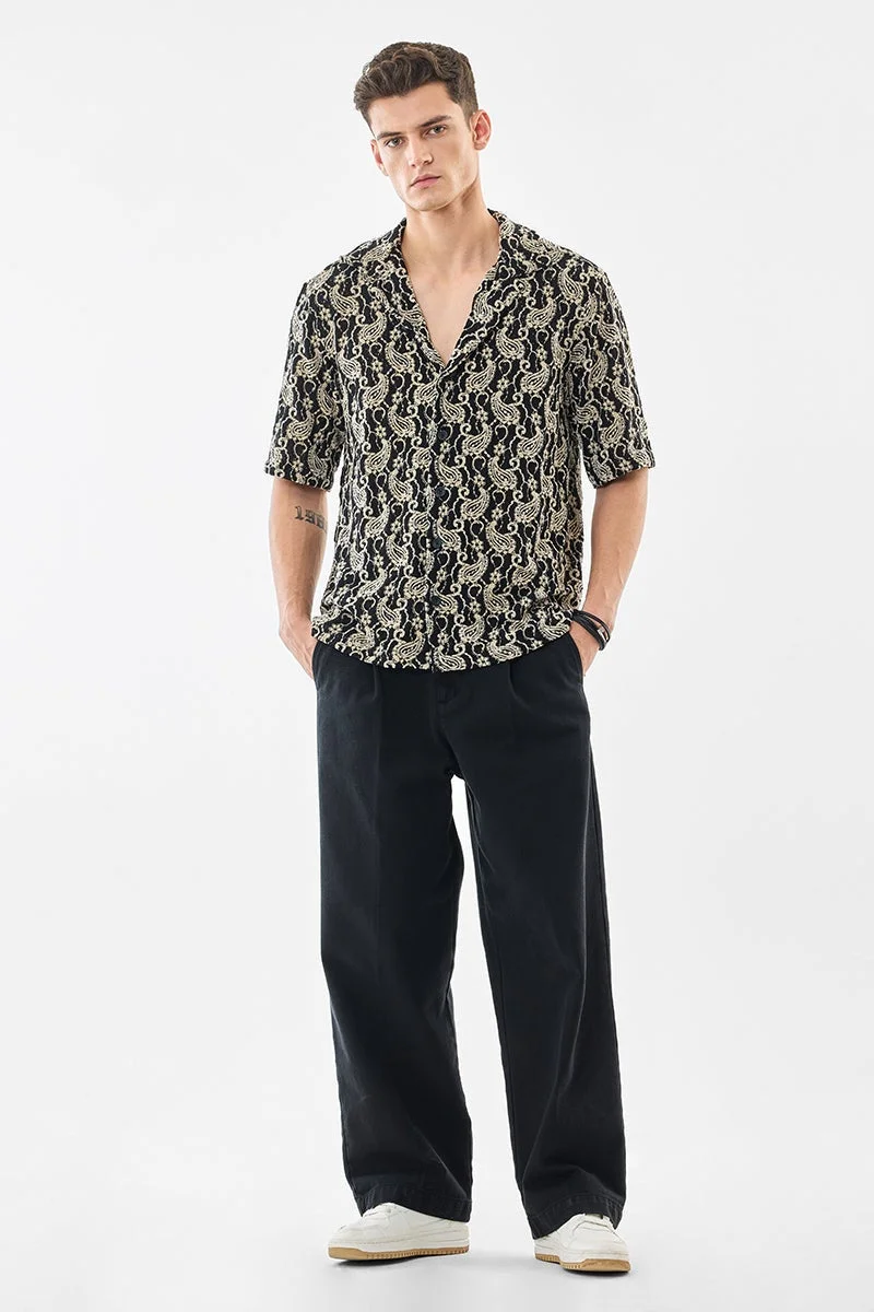 سنيتش قميص واسع كروشيه بنقش بيزلي