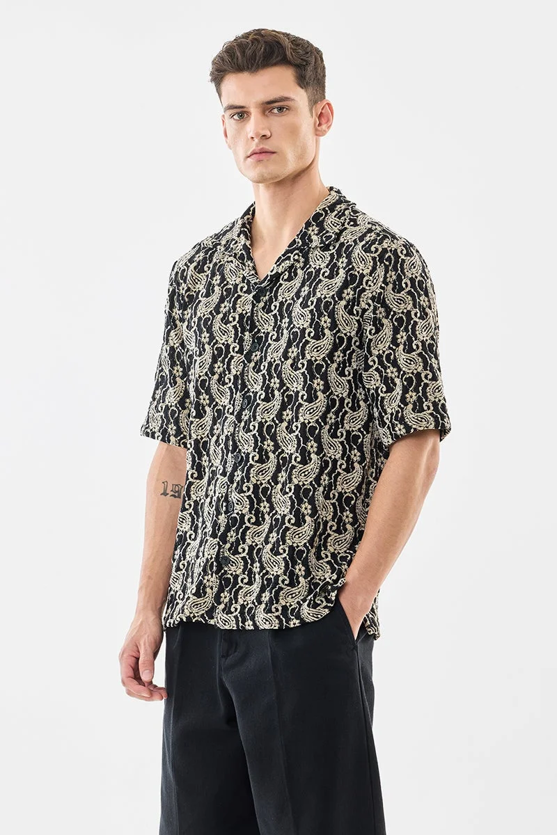 سنيتش قميص واسع كروشيه بنقش بيزلي